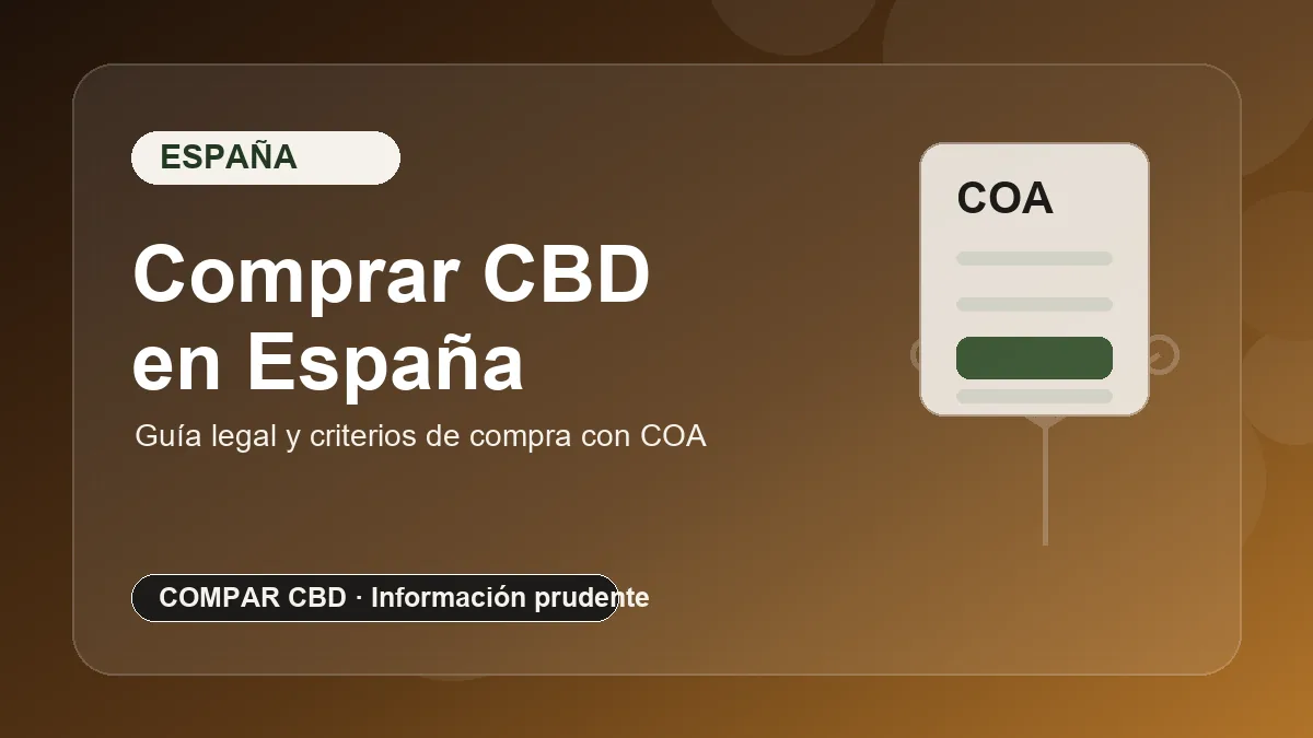 Comprar CBD en España con guía legal criterios de compra y COA