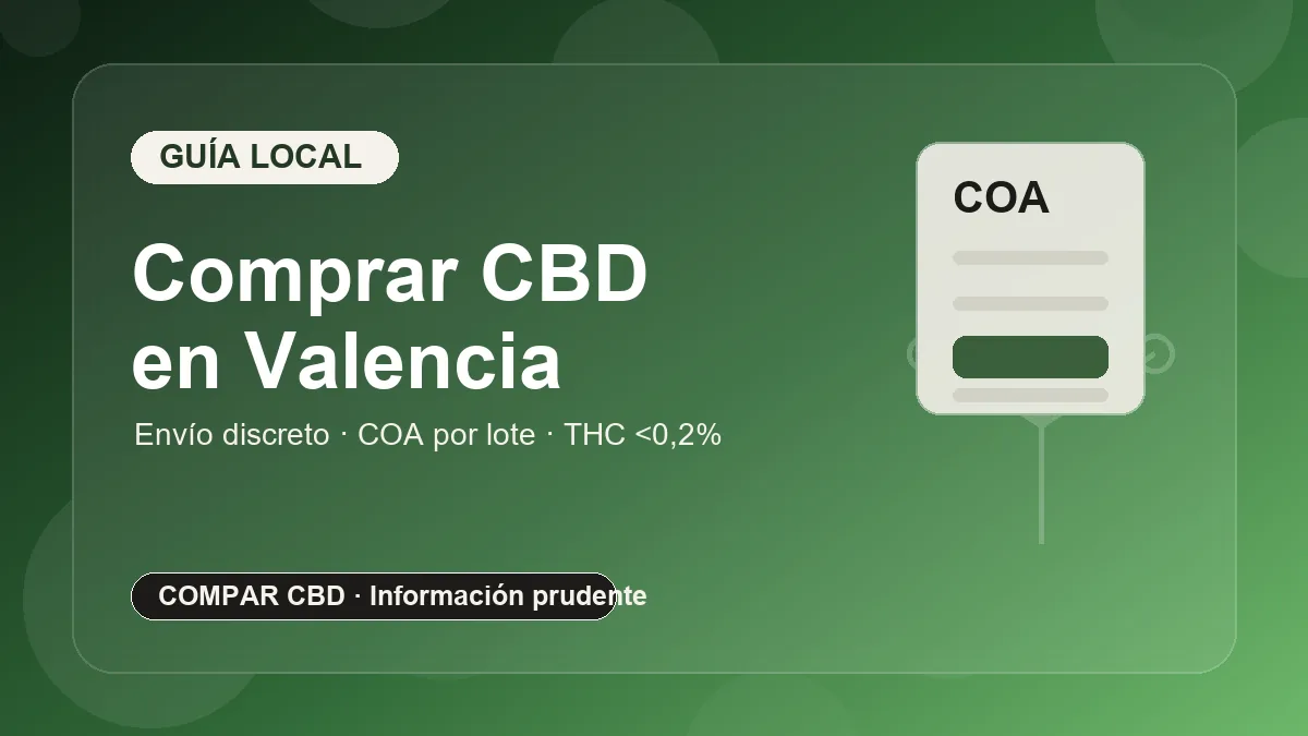 Dónde comprar CBD en Valencia con envío rápido y COA